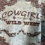 Vintage Y2K Western Cowgirl Pattern Top. Medium. Blue Photo 2
