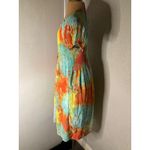 Melissa Paige Tie-Dyed Cap Sleeve Midi Shift Dress S Rainbow Boho Costal Cowgirl Photo 2