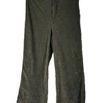 Madewell SZ 27 Emmet Velveteen Wide Leg Crop Pants Stretch Hi-Rise Olive Green Photo 0