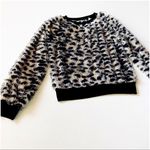 1. State  Eyelash Cheetah Print Cropped Sweater Top Photo 1