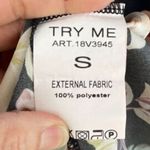 T3 TRY ME Floral Print Maxi Shirt Dress Black Pink Orange Green Belted Size S Photo 1