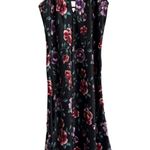 secret treasures Vintage Floral Silky Satin Maxi Slip Dress Nightgown Sexy Side Cut Outs Size 1X Photo 1