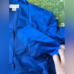 Vintage Horchow blue silk rose monochrome two piece skirt suit, size 10 Photo 11