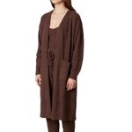 Nia Plush Cardigan full lenth long womens Brown (small) loungewear cozy comfy Photo 3