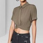 Wild Fable Twist Front Button-Up Top Photo 0