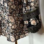 Cleobella Hazel Black & Cream Floral Print Organic Cotton Blouse Womens Size XS Photo 3