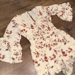 American Eagle Floral Boho Bell-Sleeve Shorts Romper Photo 4