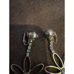 Daisy VINTAGE ESTATE HIGH END RHINESTONE ENAMELED 3” CLIP EARRINGS Photo 1