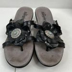 Alegria  Sz 38 8 8.5 Sandals Hul-101 Black Leather Flower Concho Women’s Comfort Photo 4