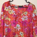 Sara Michelle Women’s 70s Boho Retro Floral Print Multicolor Flare Sleeve Blouse Orange Size XL Photo 1