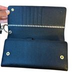Henri Bendel Black Leather Uptown Tri-Fold Wristlet Wallet Photo 4
