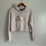 Nike Women's Metallic Clash Lilac with Silver Gold Logo Cropped Hoodie Photo 6