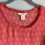 Sundance  Coral Silk Medallion Print Ruffle Blouse Photo 1