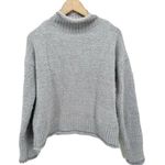 Rachel Zoe  Mock Neck Sweater Size Small Grey Fuzzy Photo 0