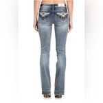 Miss Me  Women's Mid Rise Chloe Boot Cut Jeans Size 27 bling pockets Photo 4