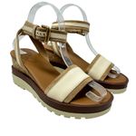 See By Chloe Robin Platform Wedge Sandals Leather Cream Tan Size 37 US 7 Photo 0