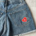 Revice Denim  patchwork high rise jean shorts Photo 3