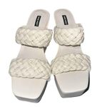 Nine West Nessie Women White Creme Spring braided wedge Sandal Heel shoe Sz US 9 Photo 0