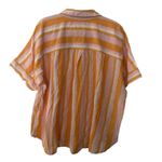 Free Assembly Cotton Blend Summer Top Striped Buttonless Shirt XXL Yellow Photo 1