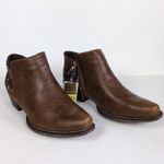 ROPER Brown Sedona Ankle Boots Aztec Heel Snip Toe Faux Leather Women's 11 Photo 1