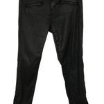 Current/Elliott  The Soho Zip Stiletto Skinny Jeans Mid Rise Black Coated Size 28 Photo 0