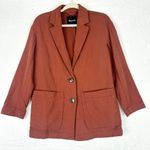 Madewell Diamond Jacquard Shaw Blazer Size XS Stained Mahogany Unstructured Photo 3