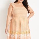 Maurice's Plus Size 4X Smocked Ruffle Strap Floral Yellow Tiered Dress Lined New Photo 0