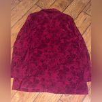 Fashion Bug  Burgundy floral zip up Jacket vintage size 22 24 Photo 3
