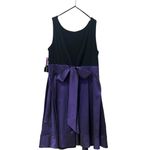 Betsy and Adam  Women’s Fit & Flair Purple And Black Midi Dress Photo 5