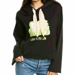 Sandrine Rose Oversized Raw Edge Women’s Black Hoodie Size Small Photo 0