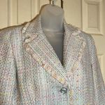 Chadwick's Vintage 1990s Cropped Boucle Fringed Blue Blazer 8P Photo 4
