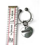 New "Grandma" Silver Tone Embossed Key Ring Chain Heart Photo 2