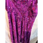 Gap  Purple Floral Smocked Midi Dress Spaghetti Straps Casual Size Medium Photo 5
