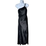Anthropologie Bl-nk Satin black slip dress One-Shoulder 6 minimalist Photo 1