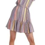 Marine layer  Laney Mini Dress Linen Blend Blue Variegated Stripe est Sz XS S Photo 0
