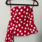 Club Monaco Rourke Top Sleeveless Red White Multi Polka Dot XS 0 Pinup Mod Femme Photo 4