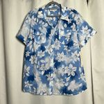 Jones New York  Sport Blue and White Hawaiian Button Up Shirt 3X Photo 6