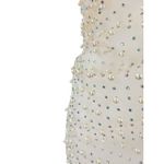 Beach Bunny  Beige Pearl Beaded Rhinestone Sheer Mesh Tie Beach Cover Up One Size Photo 1