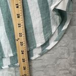 BeachLunchLounge Striped Linen Blend Top Square Neck Green White Sz S Coastal Photo 6