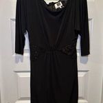 Laundry by Design  Black Elbow Sleeve Rhinestone Accent Dress 8 Photo 0