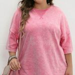 Source Unknown Womens Oversized Tshirts Tops Blouse Mineral Wash Exposed Seam Pink Size 2X Plus Photo 0
