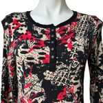 Laura Ashley  3/4 Sleeve Henley Snap Button Top, Sz S Photo 6