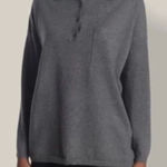 RDI  Sweater Womens Medium Gray Long Sleeve Polo‎ Knit Pullover Pocket Photo 0