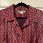 Coldwater Creek  Brocade Striped Button Front Jacket Maroon Red‎ Purple  Large Photo 1