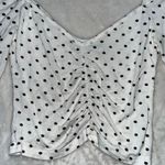ASOS white and black polka dot croptop long sleeve Photo 2