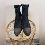 Stuart Weitzman Suede Crystal Studded Bootie Boots Size 6 Photo 2