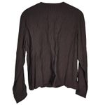 Eileen Fisher Brown Textured Pintuck Crinkle Zip Front Cardigan Jacket Women L Photo 1