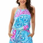 🦋 Floral Print Pocketed Frill Sleeveless Romper Multi Size XL Photo 5