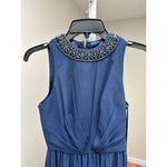 Mac Duggal NEW NWT  Ieena Bejeweled Neckline Pleated Chiffon Gown Navy size 6 Photo 5