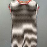 Boden Navy White Stripe Crewneck Mini Dress Short Sleeve Sz 6 Preppy Casual Boho Photo 1